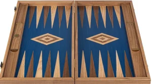 Spiele & Puzzle | Spiele Für Erwachsene>MANOPOULOS Backgammon aus Eichen- und Walnussholz mit blauen Intarsien