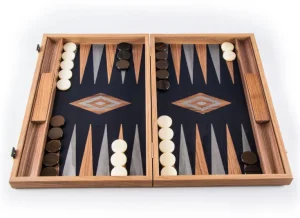 Spiele & Puzzle | Spiele Für Erwachsene>MANOPOULOS Backgammon, Schwarzeiche mit Walnussintarsien