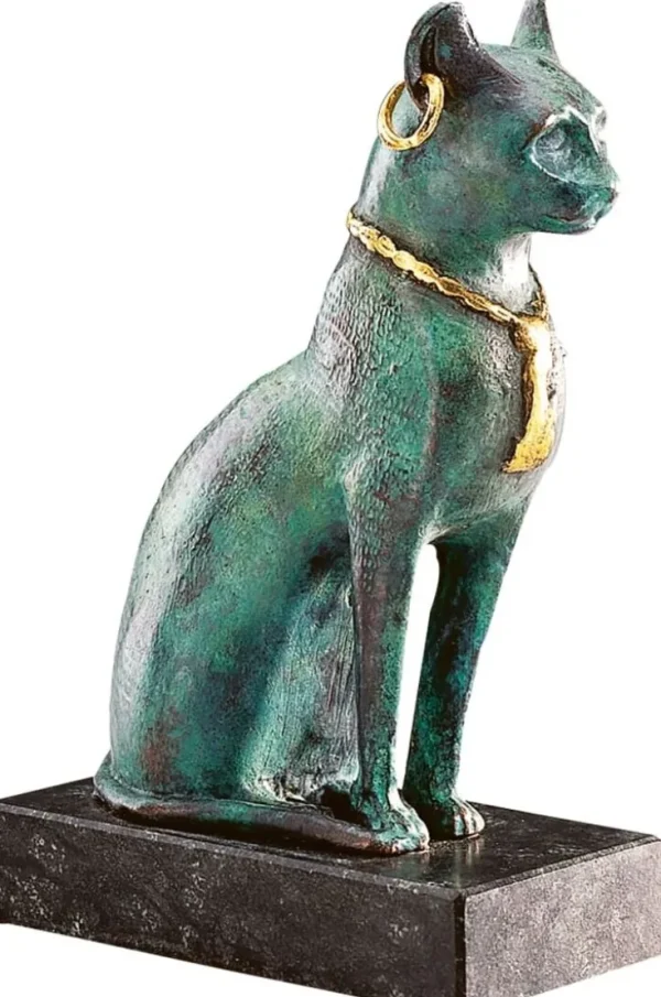 Kunstbronze & Stahl>Ars mundi Bastet-Katze mit Collier