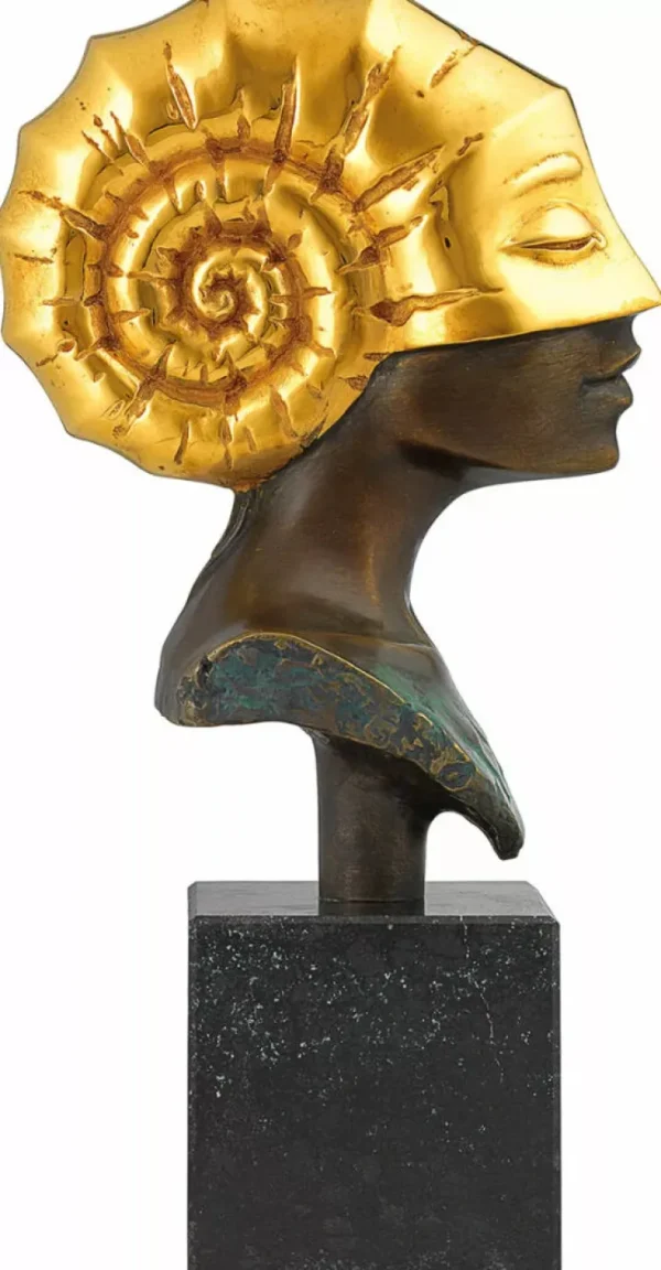 Alle Skulpturen | Bronze>Ars mundi Becker, Michael: ​Büste »Kopf der Ammonite«