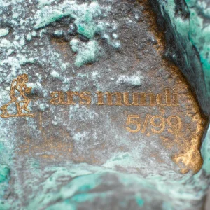 Alle Skulpturen | Bronze>Ars mundi Christoph Fischer: ​ Skulptur »Der Gedanke« (2023), Version Bronze grün ​