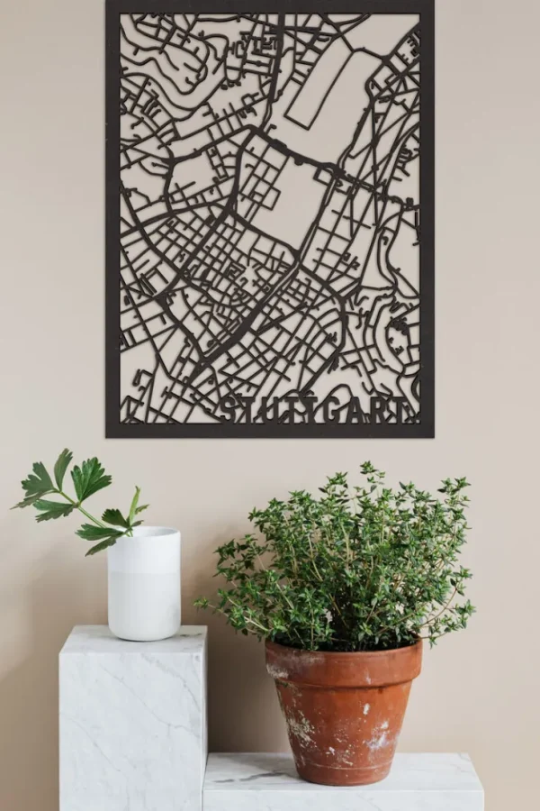 Wandbilder & Wanddekoration>City Shapes Citymap »Stuttgart« aus Holz
