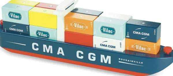 Holzspielzeug>VILAC Containerschiff aus Holz »ity«
