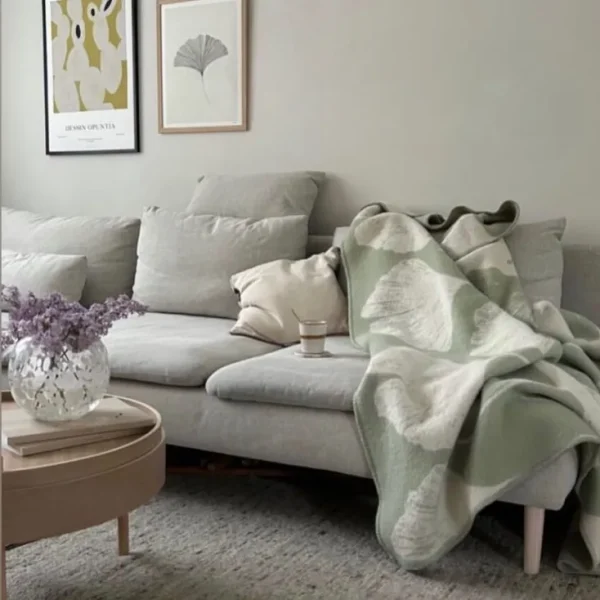 Decken & Kissen>Wool Only Decke »Ginkgo«
