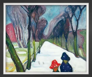 Alle Werke>Ars mundi Edvard Munch: ​ Bild »Allee im Schneegestöber« (1906)