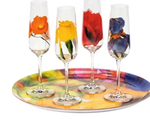 Keramik & Gläser>Ars mundi Emil Nolde: 4-teiliges Sektgläserset »Sommerblumen«