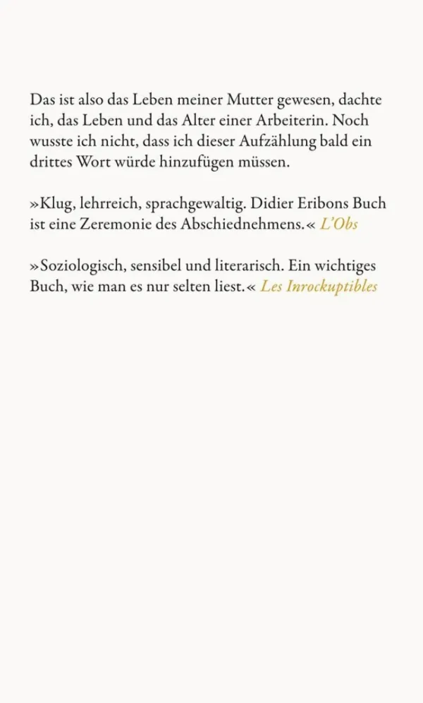 Romane>ZEIT Buchhandlung Eribon, D: Arbeiterin