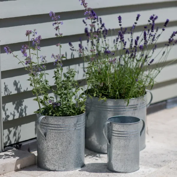 Gartenhelfer | Dekoration & Vasen>Garden Trading 3er-Set Pflanztöpfe aus verzinktem Stahl