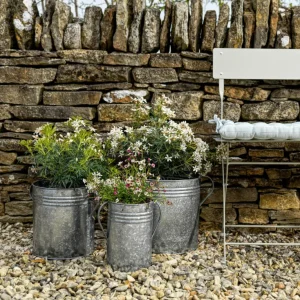 Gartenhelfer | Dekoration & Vasen>Garden Trading 3er-Set Pflanztöpfe aus verzinktem Stahl