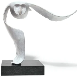 Alle Skulpturen | Bronze>Ars mundi Evert den Hartog: ​ Skulptur »Sneeuwuil - Schneeeule«, Bronze grau