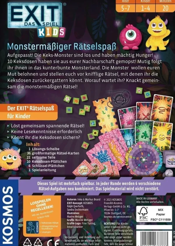 Nikolausgeschenke | Spiele Für Kinder>ZEIT Buchhandlung EXIT® - Das Spiel - Kids: Monstermäßiger Rätselspaß