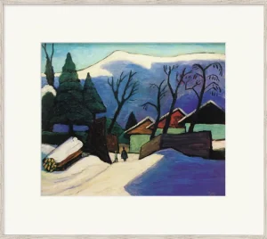 Alle Werke>Ars mundi Gabriele Münter: Bild »Drei Häuser im Schnee« (1933), gerahmt