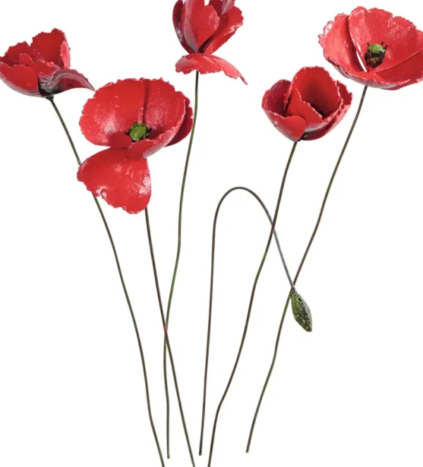Gartendekoration | Alle Skulpturen>Ars mundi Gartenstecker Blumenset »Roter Mohn«
