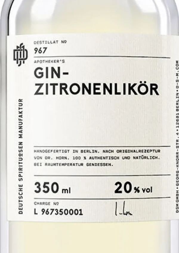 Gin & Vodka | Likör & Rum>Deutsche Spirituosen Manufaktur Gin-Zitronenlikör »967«