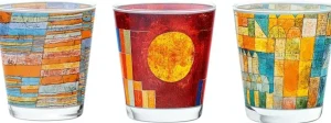 Keramik & Gläser>Ars mundi 3 Glas-Windlichter mit Künstlermotiven von Klee