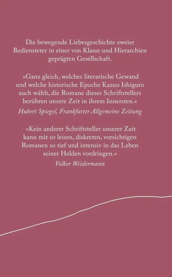 Romane>ZEIT Buchhandlung Ishiguro, K: Was vom Tage übrig blieb