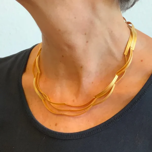 Goldschmiedeschmuck>Franziska Rappold Kette »Bogen«, goldplattiert