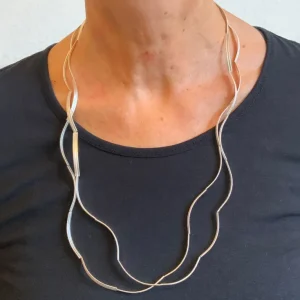 Goldschmiedeschmuck>Franziska Rappold Kette »Bogen« in Silber