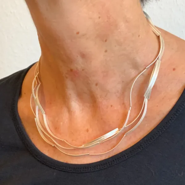 Goldschmiedeschmuck>Franziska Rappold Kette »Bogen« in Silber