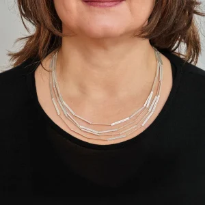 Goldschmiedeschmuck>Franziska Rappold Kette »Streifen«, Silber