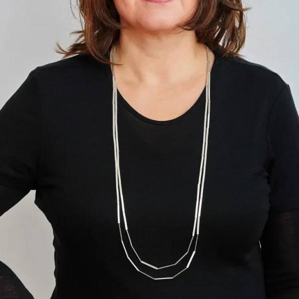 Goldschmiedeschmuck>Franziska Rappold Kette »Streifen«, Silber