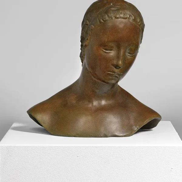Alle Skulpturen | Bronze>Ars mundi Lehmbruck, Wilhelm: Büste »Gesenkter Frauenkopf«, 1910