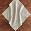 Servietten & Tischdecken>Leinenweberei Vieböck Leinen-Serviette »Monogramm«, Natur