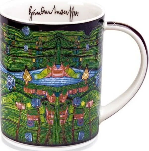 Keramik & Gläser>Ars mundi Magic Mug »Grass for Those Who Cry«, nach Friedensreich Hundertwasser