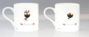 Keramik & Gläser>Ars mundi Michael Ferner: ​ 2 Becher »Herzdame« &amp; »Herzkönig« im Set