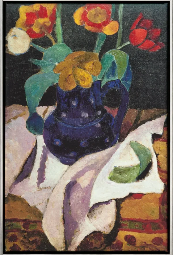 Alle Werke>Paula Modersohn-Becker Modersohn-Becker, Paula: »Stillleben mit Tulpen in blauem Topf«