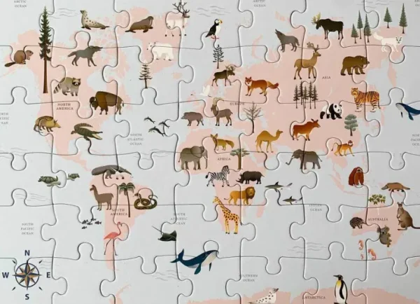 Spiele & Puzzle | Puzzle Für Kinder>VISSEVASSE Puzzle »Tierweltkarte«