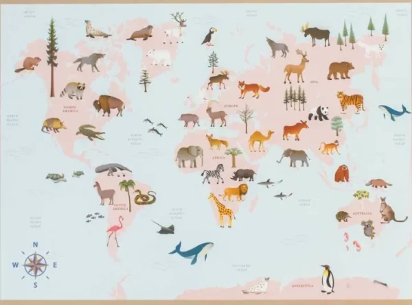 Spiele & Puzzle | Puzzle Für Kinder>VISSEVASSE Puzzle »Tierweltkarte«