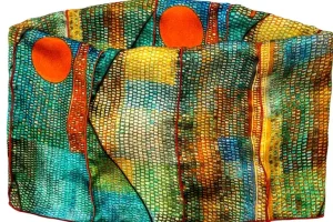 Seide | Künstlertücher>Ulrike Isensee DS Rundschal nach Paul Klee »Ad Parnassum«