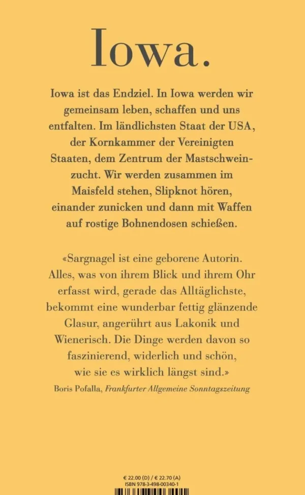 Romane>ZEIT Buchhandlung Sargnagel, S: Iowa