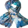 Seide | Künstlertücher>Ars mundi Seidenschal »Gelbe Seerosen und Agapanthus« nach Claude Monet