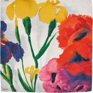 Seide | Künstlertücher>Emil Nolde Seidentuch »Schwertlilien und drei Mohnblüten« nach Nolde