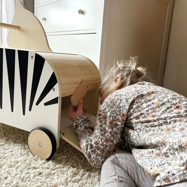 Holzspielzeug | Bewegungsspielzeug>Small Foot Spielzeugkiste mit Rollen Zebra »Wildlife«