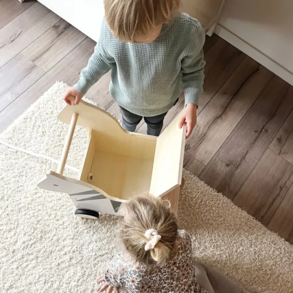 Holzspielzeug | Bewegungsspielzeug>Small Foot Spielzeugkiste mit Rollen Zebra »Wildlife«