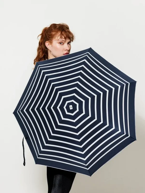 Regenschirme>ANATOLE Taschenschirm »Pablo«, Navy, elfenbeinfarben gestreift