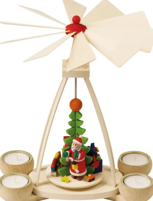 Kerzen & Raumdüfte>Graupner Holzminiaturen Teelichtpyramide »Weihnachtsmann«
