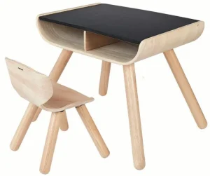 Möbel>Plan Toys Tisch mit Stuhl schwarz
