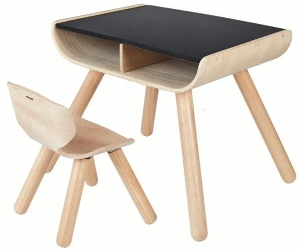 Möbel>Plan Toys Tisch mit Stuhl schwarz