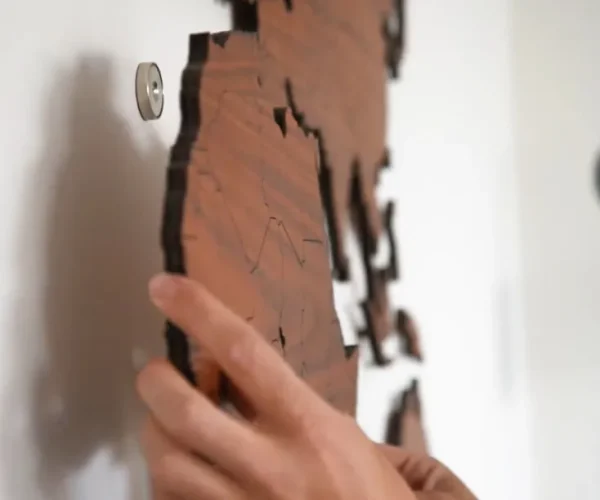 Wandbilder & Wanddekoration>City Shapes Weltkarte aus Nussbaum