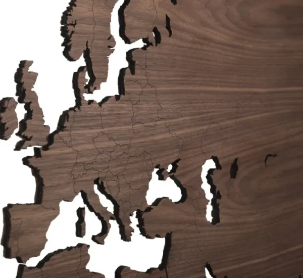 Wandbilder & Wanddekoration>City Shapes Weltkarte aus Nussbaum
