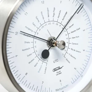 Wand- & Tischuhren>Fischer Manufaktur Weltzeituhr »POLAR« von