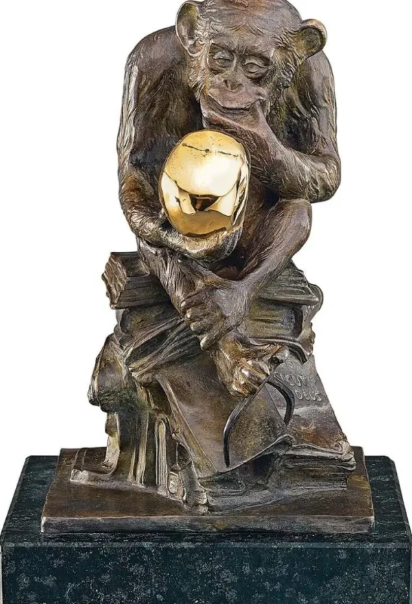 Alle Skulpturen | Bronze>Ars mundi Wolfgang Hugo Rheinhold: »Affe mit Schädel«, 1892-93