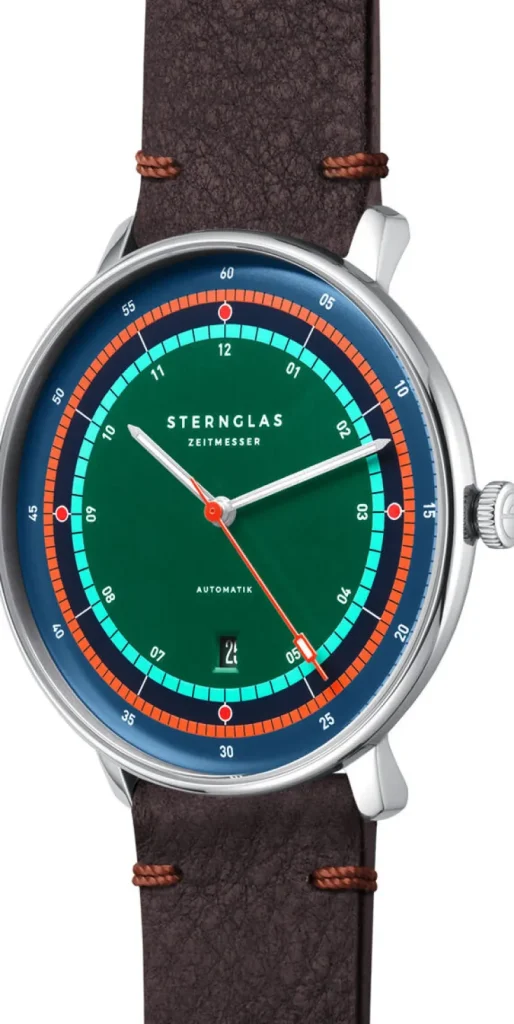 Armbanduhren>Sternglas ZEIT-Sonderedition Uhr »Hamburg Automatik«, Grün-Blau