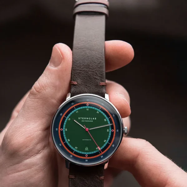 Armbanduhren>Sternglas ZEIT-Sonderedition Uhr »Hamburg Automatik«, Grün-Blau